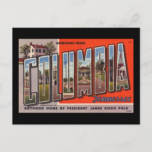 Postal Saludos desde Columbia (Anverso)