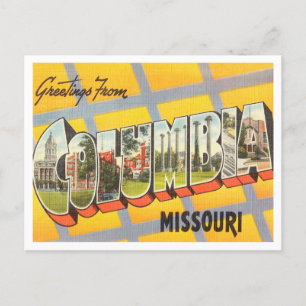 Postal Saludos desde Columbia, Missouri Vintage Travel
