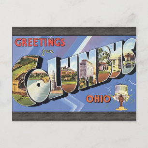 Postal Saludos desde Columbus Ohio, Vintage