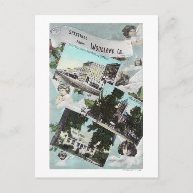 Postal Saludos desde con vistas escénicasWoodland, CA (Anverso)