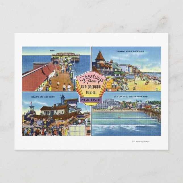 Postal Saludos desde con vistas panorámicas (Anverso)