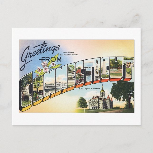 Postal Saludos desde Connecticut (Anverso)
