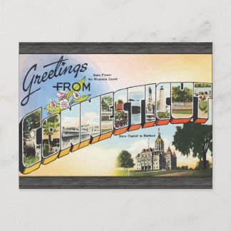 Postal Saludos desde Connecticut, Vintage