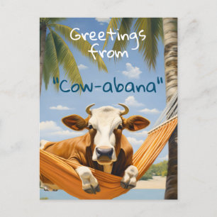 Postal Saludos desde "Cow-abana" Holiday