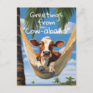 Postal Saludos desde "Cow-abana" Holiday