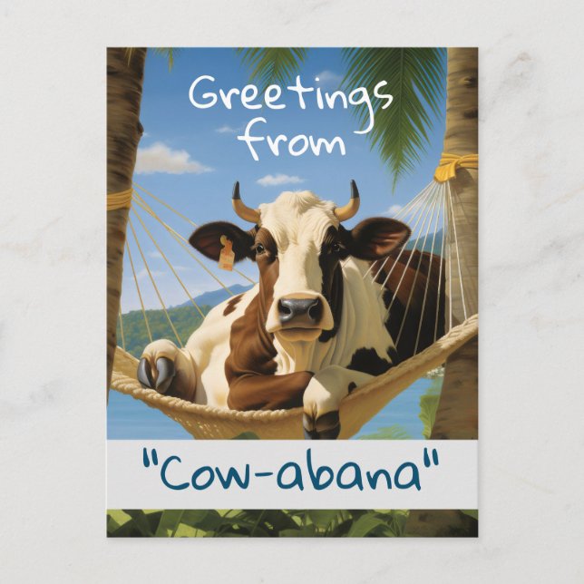 Postal Saludos desde "Cow-abana" Holiday (Anverso)