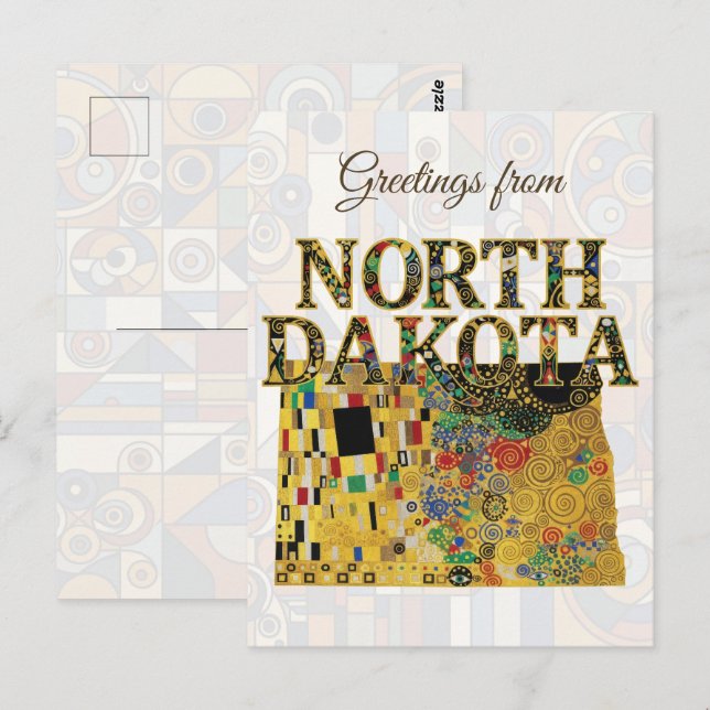 Postal Saludos desde Dakota del Norte (Anverso / Reverso)