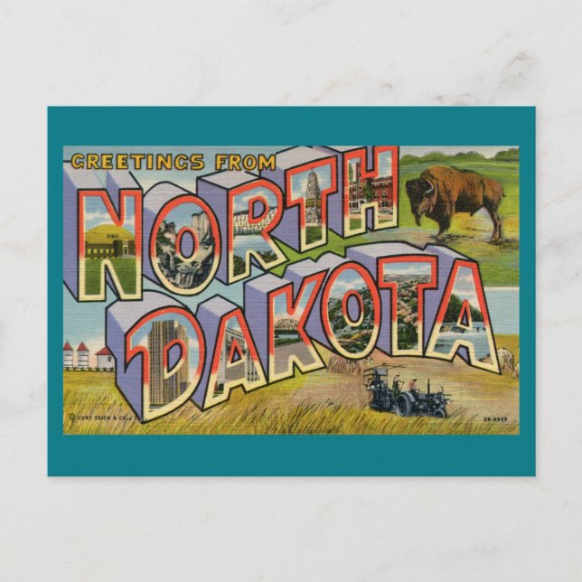 Postal Saludos desde Dakota Del Norte (Anverso)