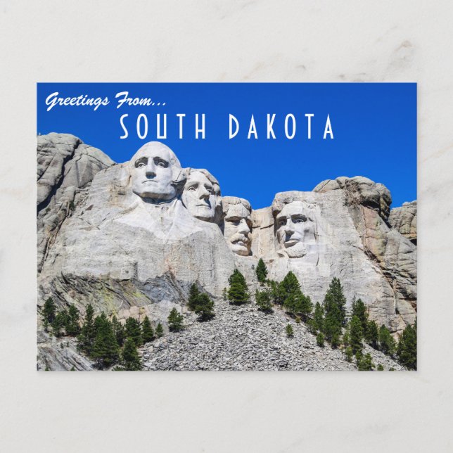 Postal Saludos desde Dakota del Sur Monte Rushmore (Anverso)