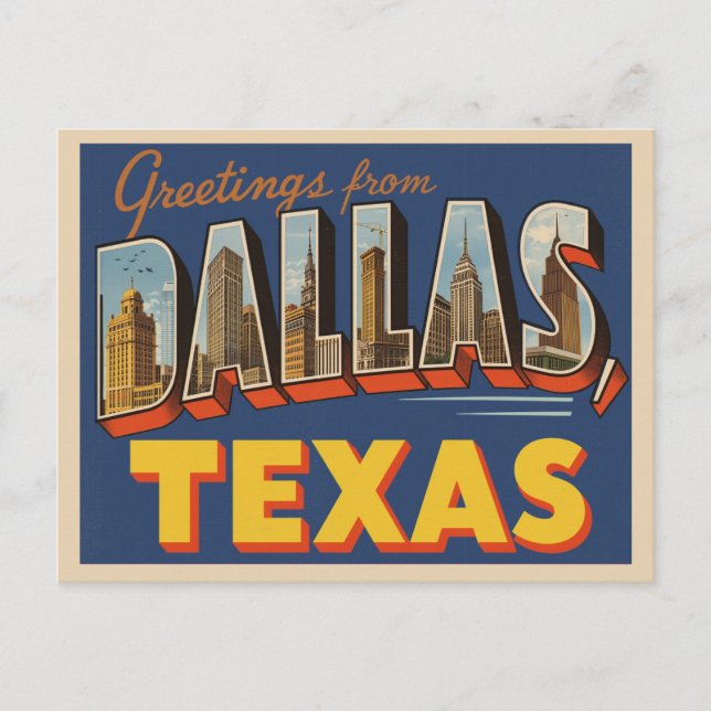 Postal "Saludos desde Dallas, Texas" (Anverso)