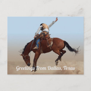 Postal Saludos desde Dallas, Texas Rodeo Postcard