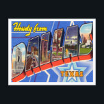 Postal Saludos desde Dallas, Texas Vintage Travel<br><div class="desc">Saludos desde Dallas,  Texas Vintage Travel Postcard</div>