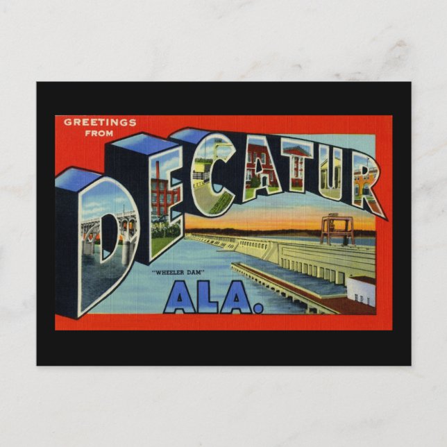 Postal Saludos desde Decatur Alabama (Anverso)
