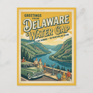 Postal Saludos desde Delaware Water Gap Retro