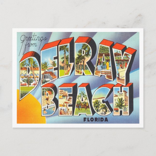 Postal Saludos desde Delray Beach, Florida Travel (Anverso)