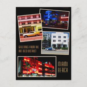 Postal Saludos desde el barrio Art Decó de Miami Beach