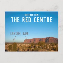 Postal Saludos desde el Centro Rojo Uluru Kata Tjuta