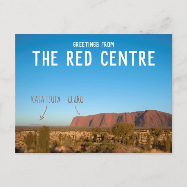 Postal Saludos desde el Centro Rojo Uluru Kata Tjuta (Anverso)