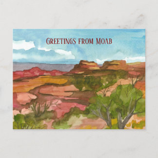 Postal Saludos desde el desierto del Suroeste de Moab Uta