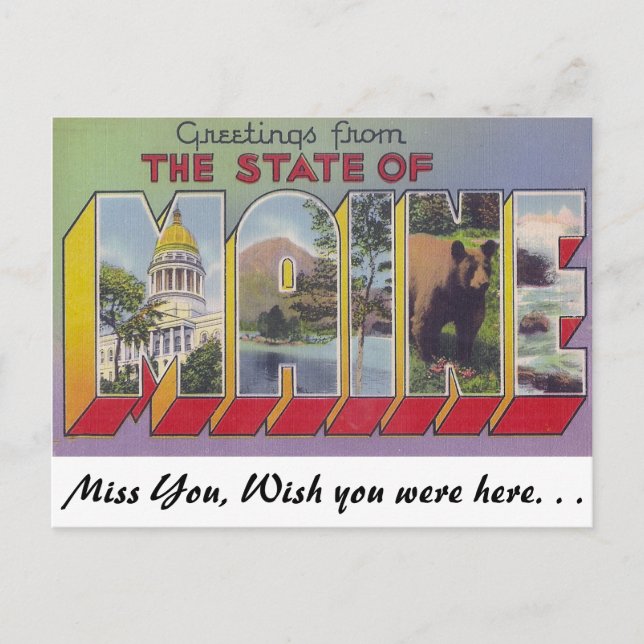 Postal Saludos desde el estado de Maine (Anverso)