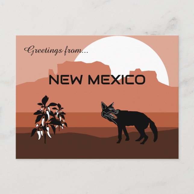 Postal Saludos desde el Estado de Nuevo México  (Anverso)