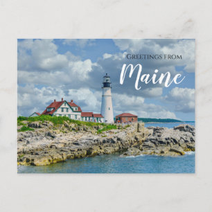 Postal Saludos desde el faro de Portland Maine