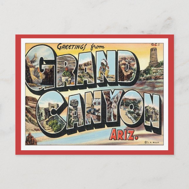 Postal Saludos Desde El Gran Cañón Arizona (Anverso)