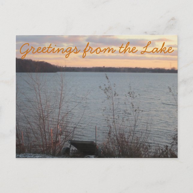 Postal "Saludos desde el lago" de Lake Shore Sunse (Anverso)