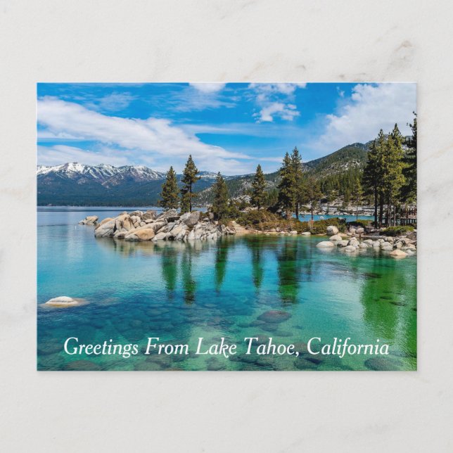 Postal Saludos desde el lago Tahoe, California (Anverso)