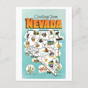 Postal Saludos desde el mapa de Nevada
