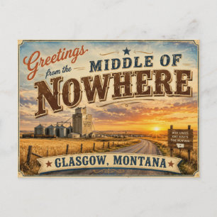 Postal Saludos desde el medio de la nada Glasgow Mt.