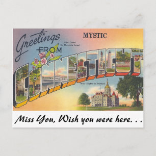 Postal Saludos desde el místico Connecticut