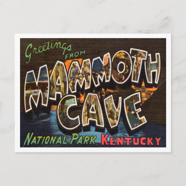 Postal Saludos desde el Parque Nacional Mammoth Cave Kent (Anverso)