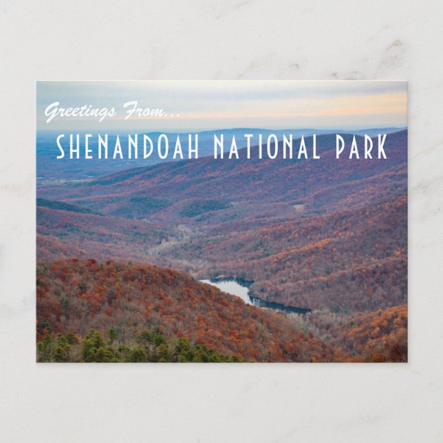 Postal Saludos desde el Parque Nacional Shenandoah (Anverso)