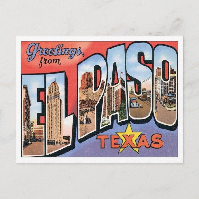 Postal Saludos desde EL Paso, Texas (Anverso)
