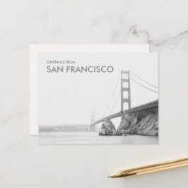 Postal Saludos desde el puente Golden Gate de San Francis
