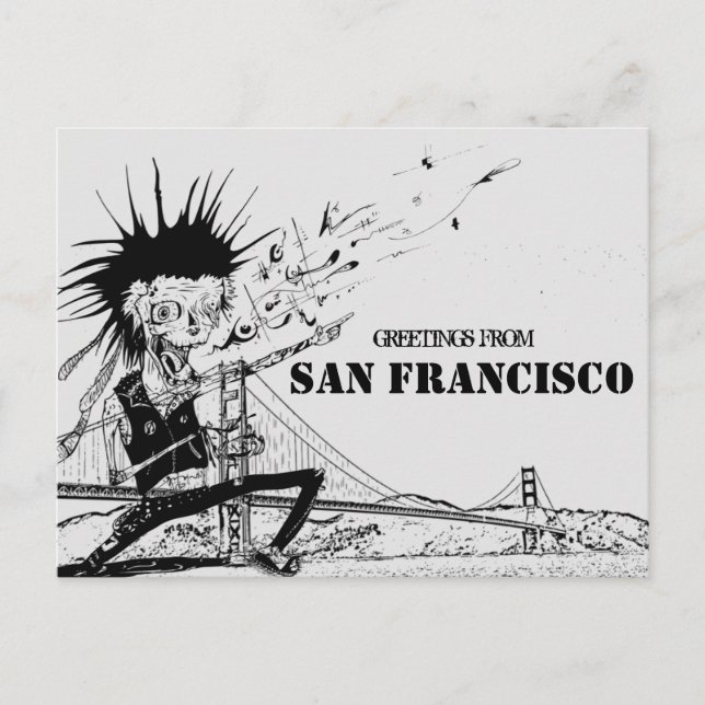 Postal Saludos desde el punk de San Francisco (Anverso)