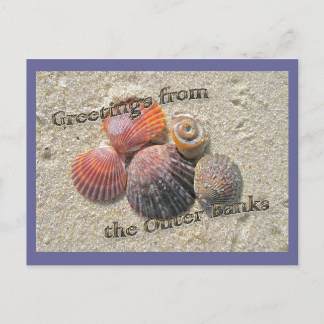Postal Saludos desde el Seashells de los Bancos Exteriore (Anverso)