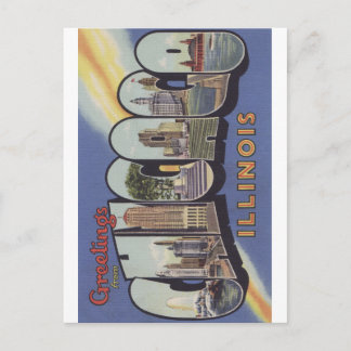 Postal Saludos desde el tema vintage de la carta grande d