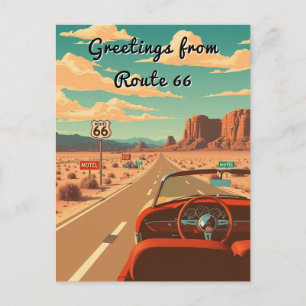 Postal Saludos desde el viaje personalizado de la Ruta 66