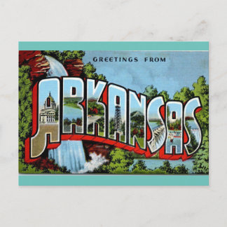 Postal Saludos desde el viaje vintage de Arkansas