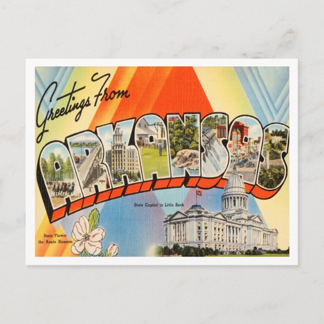 Postal Saludos desde el Viaje Vintage de Arkansas (Anverso)