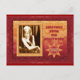 Postal Saludos desde el viejo Hollywood: Claudette Colber