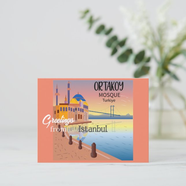 Postal Saludos desde Estambul Turquía (Anverso de pie)