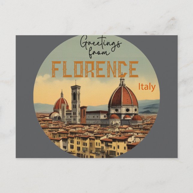 Postal Saludos desde Florencia Italia (Anverso)