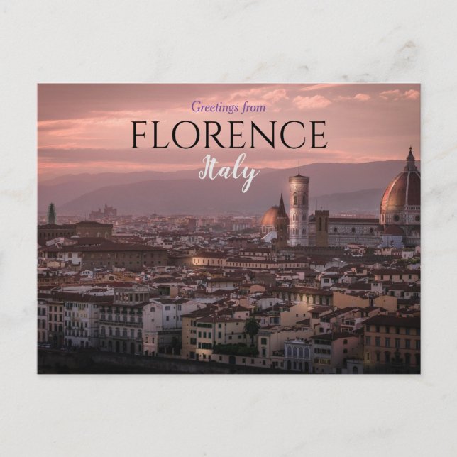 Postal Saludos desde Florencia Italia Postcard Firenze (Anverso)