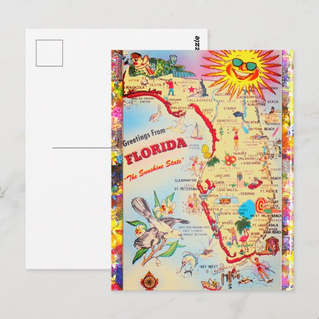 Postal Saludos desde Florida (Anverso / Reverso)