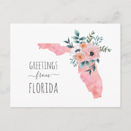Postal Saludos desde Florida. Viaje floral acuático