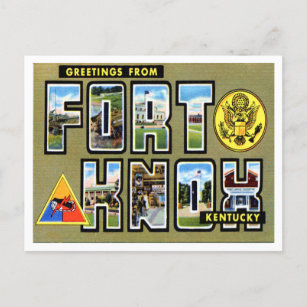 Postal Saludos desde Fort Knox, Kentucky Vintage Travel
