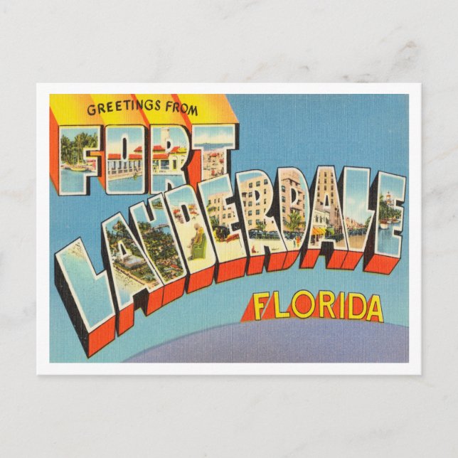 Postal Saludos desde Fort Lauderdale, Florida Travel (Anverso)
